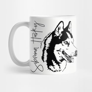 Funny Proud Siberian Husky dog portrait sled dog mom Mug